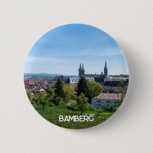 Bóton Redondo 5.08cm Panorama da antiga cidade histórica de Bamberg, Al