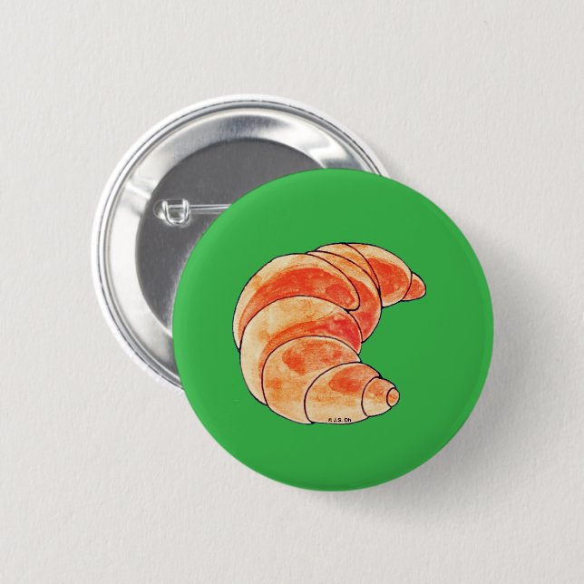 Bóton Redondo 5.08cm pão croissant castanho (Frente & Verso)