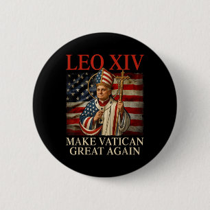 Bóton Redondo 5.08cm Papa Leo Xiv Faça Excelente Vaticano Novamente Chu