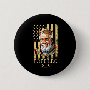 Bóton Redondo 5.08cm Papa Leo Xiv, Vaticano de bandeira americana Leo X