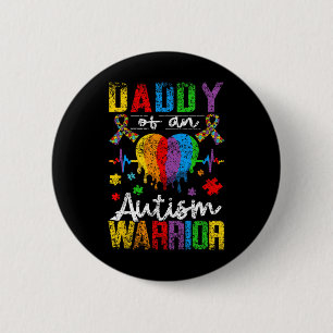 Bóton Redondo 5.08cm Papai de um Guerreiro do Autismo Apoia Autistas Au