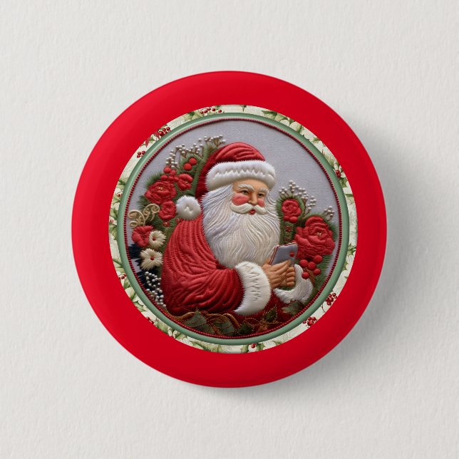 Bóton Redondo 5.08cm Papai Noel  (Frente)