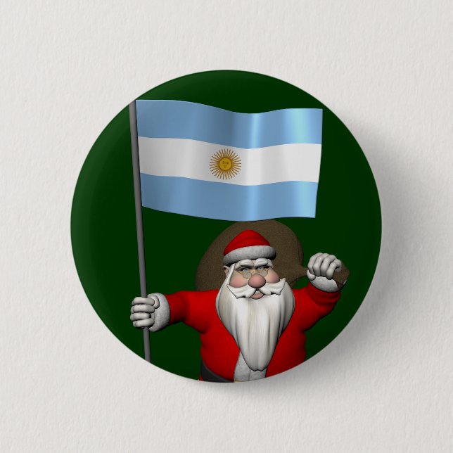 Bóton Redondo 5.08cm Papai Noel, Alferes Da Argentina (Frente)