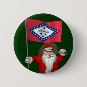 Bóton Redondo 5.08cm Papai Noel Com Alferes De Arkansas