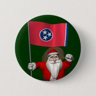 Bóton Redondo 5.08cm Papai Noel Com Alferes Do Tennessee