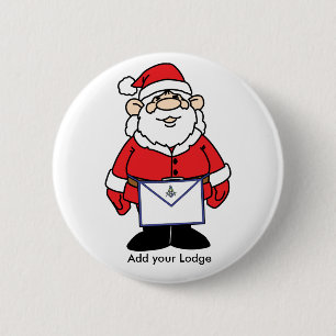 Bóton Redondo 5.08cm Papai noel com seu avental maçónico