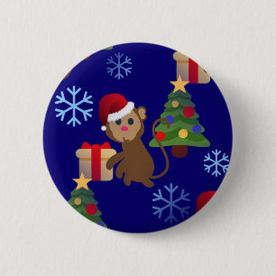Bóton Redondo 5.08cm papai noel de natal, macaco emoji