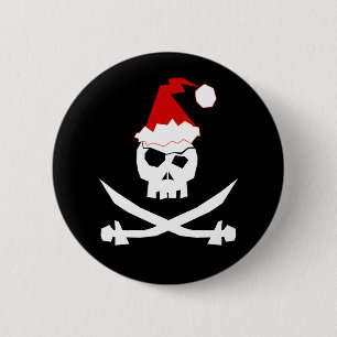 Bóton Redondo 5.08cm Papai noel do pirata