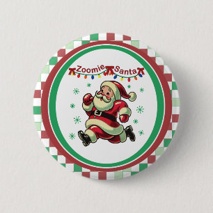 Bóton Redondo 5.08cm Papai Noel Zoomie Natal