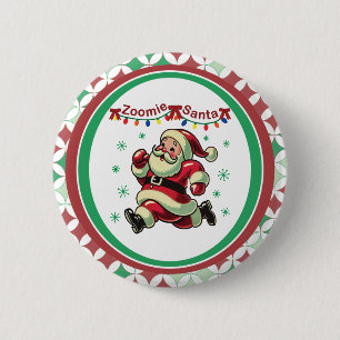 Bóton Redondo 5.08cm Papai Noel Zoomie Natal