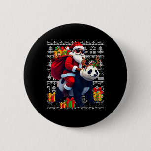 Bóton Redondo 5.08cm Papais noeis Andando Panda Luzes de Natal Feias