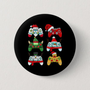 Bóton Redondo 5.08cm Papais noeis de Natal do Controlador de Jogos Elf