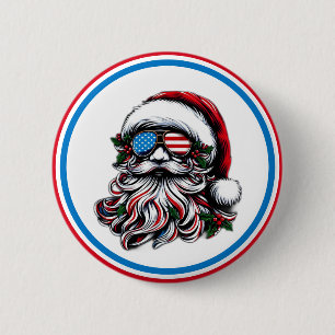 Bóton Redondo 5.08cm Papais noeis de Natal patrióticos/americanos