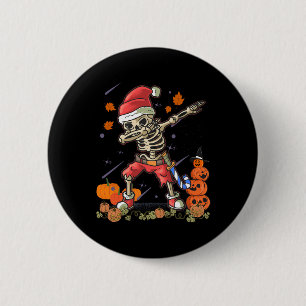 Bóton Redondo 5.08cm Papais noeis de Natal Skeleton Dabbing Halloween C