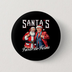 Bóton Redondo 5.08cm Papais noeis Favoritos Felon Santa Claus Trump Nat