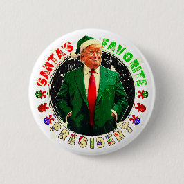 Bóton Redondo 5.08cm Papais noeis Favoritos Presidente Funny Trump Nata