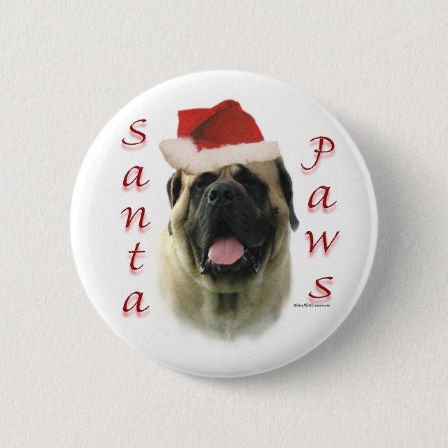 Bóton Redondo 5.08cm Papais noeis Mastiff (Frente)
