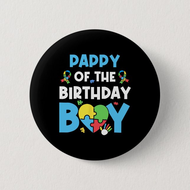 Bóton Redondo 5.08cm Pappy Do Autismo Autismo Autismo Quebra-cabeça (Frente)