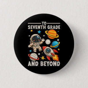 Bóton Redondo 5.08cm Para a Sétima Série E Além Astronauta Divertida Ca