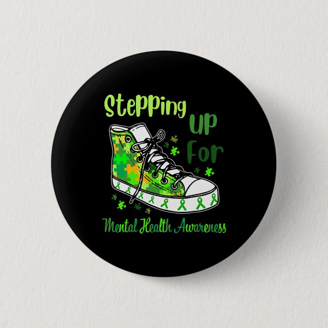 Bóton Redondo 5.08cm Para Calçados De Consciência Da Saúde Mental (Frente)