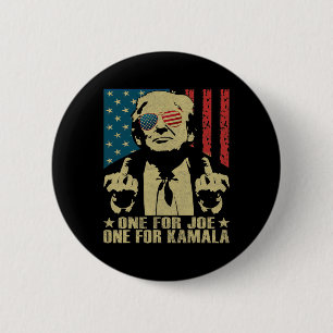 Bóton Redondo 5.08cm Para Joe One For Kamala Funny Trump 2024