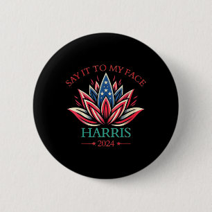 Bóton Redondo 5.08cm Para O Meu Rosto Kamala Harris 2024 American Lotus