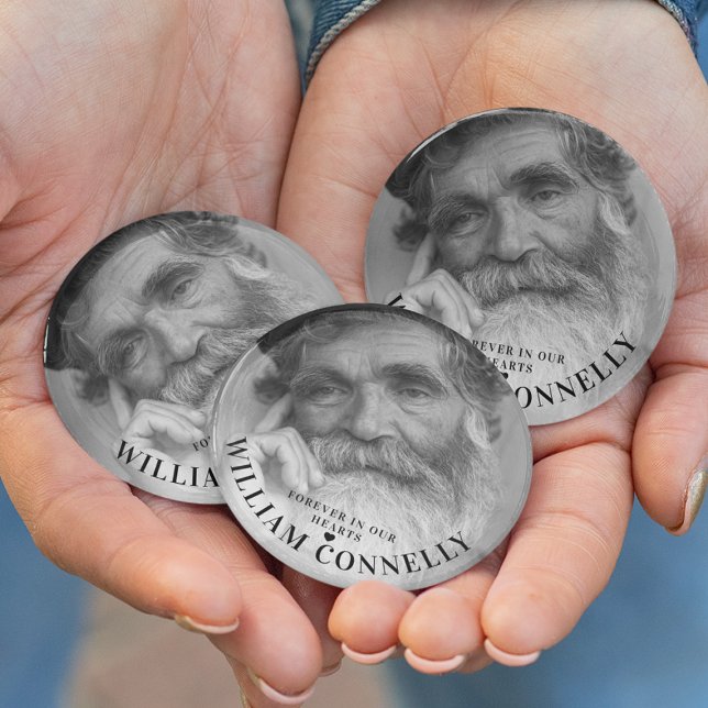 Bóton Redondo 5.08cm Para Sempre Em Nossos Corações Fotografar Funeral  (Criador carregado)