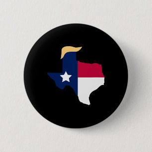 Bóton Redondo 5.08cm Para Trump 2020 Election Texas Flag Trump Hair