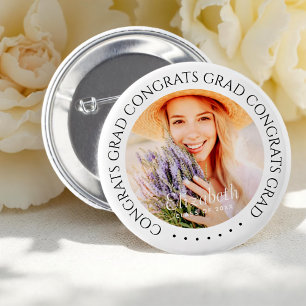 Bóton Redondo 5.08cm Parabéns Formando Foto Personalizada Moderna Simpl
