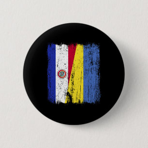 Bóton Redondo 5.08cm Paraguai Ucrânia Meia Bandeira Paraguaio Ucraniano