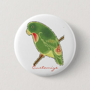 Bóton Redondo 5.08cm Parakeet verde tropical Thunder_Cove