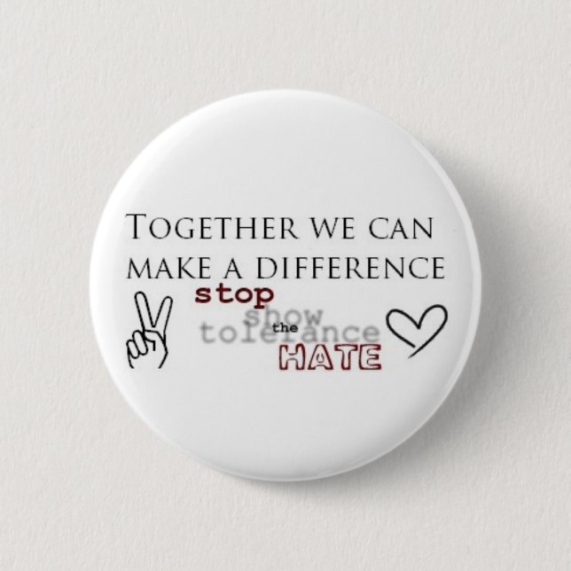 Bóton Redondo 5.08cm Pare o ódio (Frente)