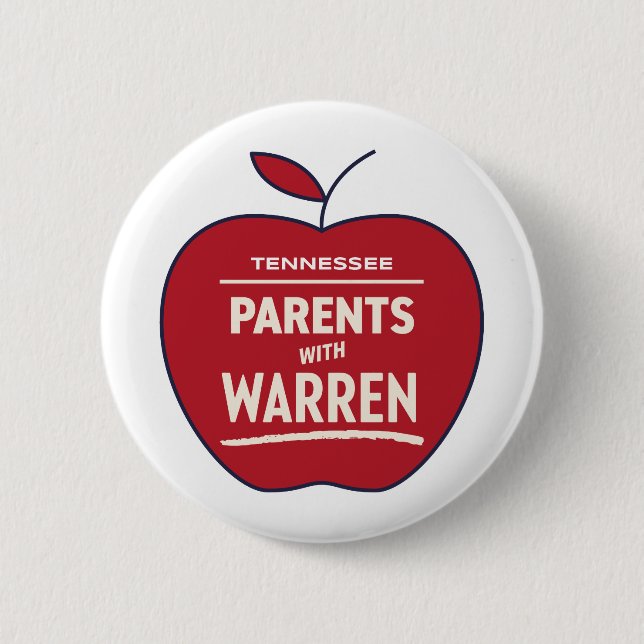 Bóton Redondo 5.08cm Parentes Do Tennessee Com Elizabeth Warren (Frente)