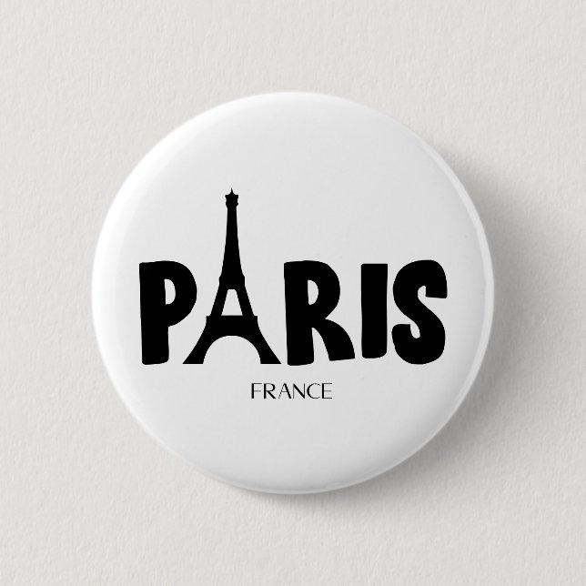 Bóton Redondo 5.08cm Paris França  (Frente)