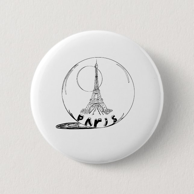 Bóton Redondo 5.08cm paris numa bola de vidro (Frente)