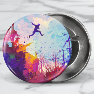 Bóton Redondo 5.08cm Parkour Corrida Livre Urbana Estilo Livre Arte Mod