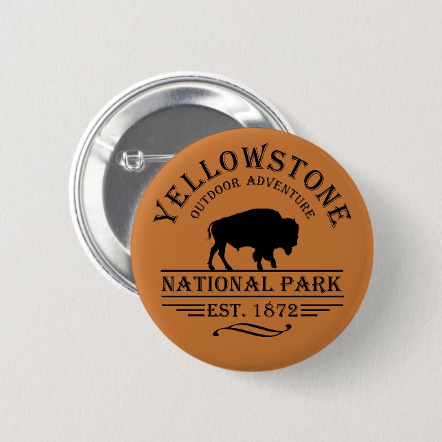 Bóton Redondo 5.08cm parque nacional de yellowstone (Frente & Verso)