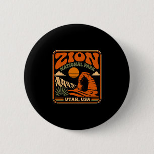 Bóton Redondo 5.08cm parque nacional de Zion vintage retro canyon ao ar