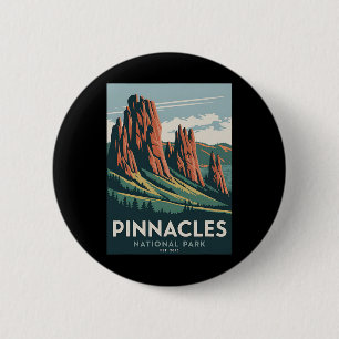 Bóton Redondo 5.08cm Parque Nacional Pinnacles Camping Vintage Homens d