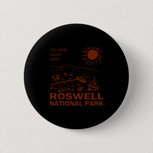 Bóton Redondo 5.08cm Parque Nacional Roswell Ufo Disco Voador Alienígen