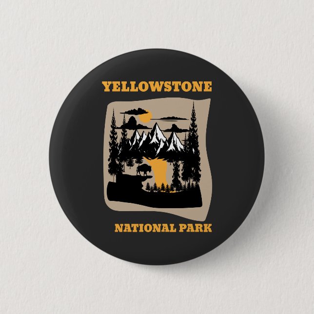 Bóton Redondo 5.08cm parque nacional yellowstone (Frente)