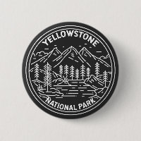 Parque Nacional Yellowstone Vintage Monoline