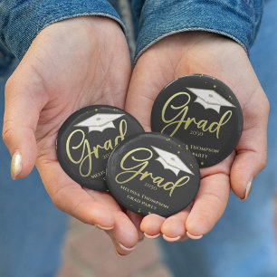 Bóton Redondo 5.08cm Parte do Script de Graduação Dourada do Formando d