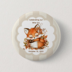 Bóton Redondo 5.08cm Partido Cozy Autumn Fox Chá de fraldas Cozy Woodla