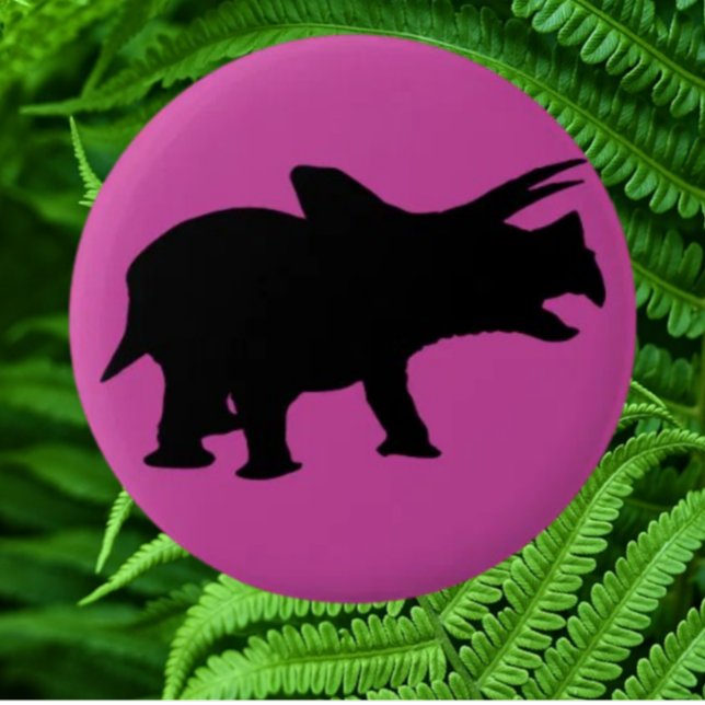 Bóton Redondo 5.08cm Partido Dinossauro Rosa (Bring your dream party to life with our selection of quality Dinosaur themed party supplies )