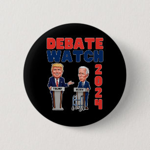 Bóton Redondo 5.08cm Partido dos Observadores 2024 - Trump Biden - Pres