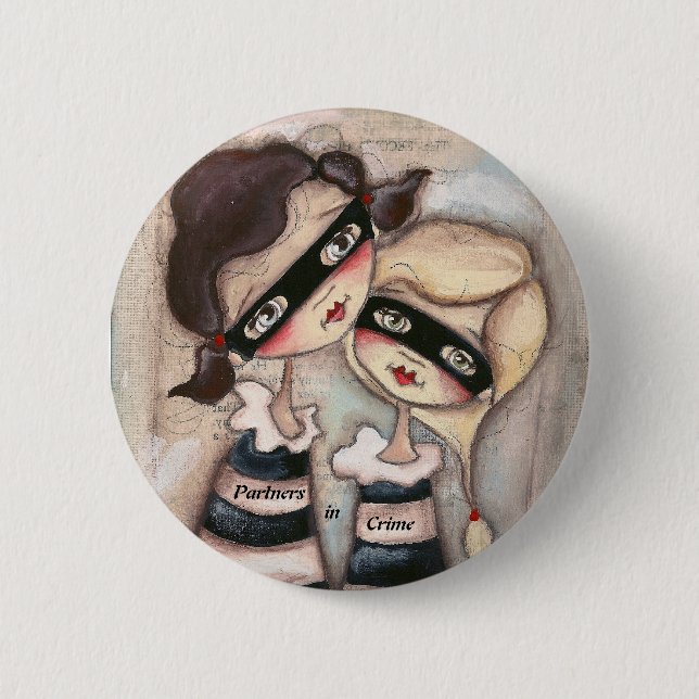 Bóton Redondo 5.08cm Partners - dentro - o crime - botão (Frente)