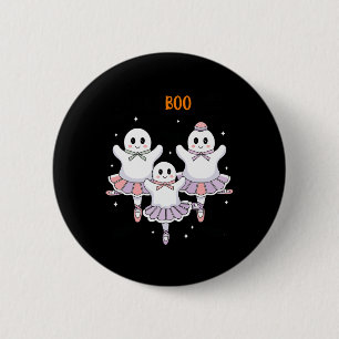 Bóton Redondo 5.08cm Pas De Boo-rée Balé Dancer Spooky Ghost Hallowee