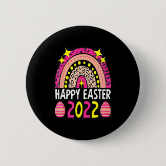 Bóton Redondo 5.08cm Páscoa 2022 arco-íris fofo feliz páscoa 2022 mulhe