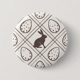 Bóton Redondo 5.08cm Páscoa Xadrez castanha